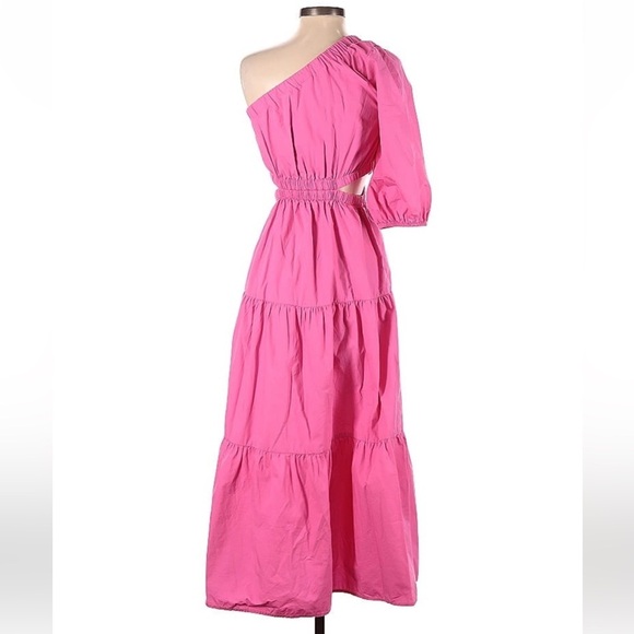 The Drop April Tiered Midi Dress Rose Pink Size XS - Picture 2 of 9